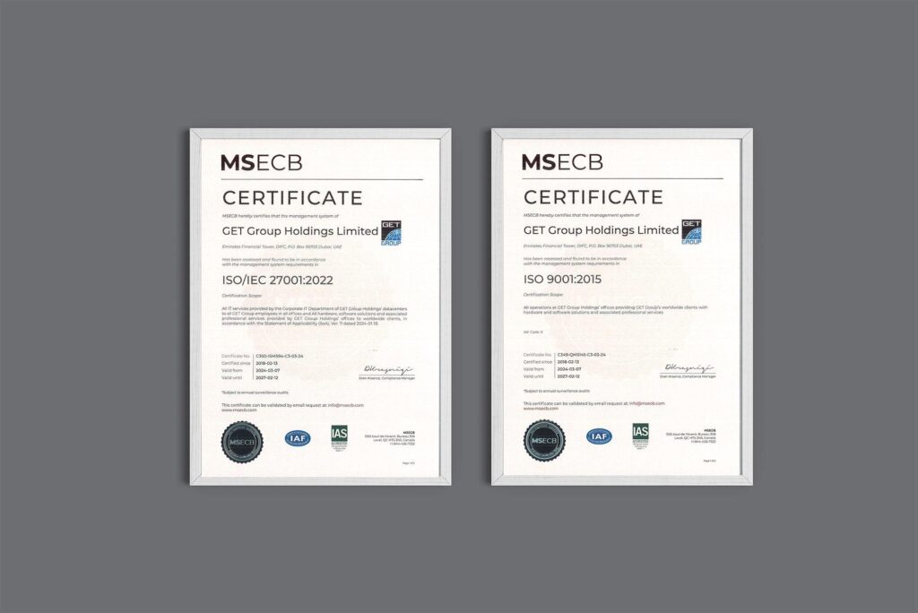 GET Group's Qatar office awarded ISO certificates